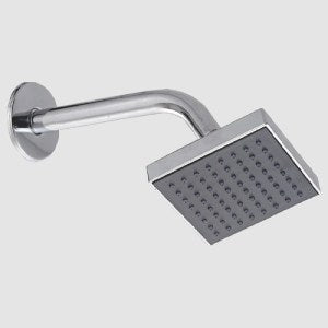 Realbath Over Head Shower  (6 inches) Ultra Slim with Arm Square, Bath Shower Head Set, Pressure Rain Shower Head ( Silver ) Pack of 1