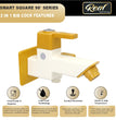 Real PTMT 2 IN 1 Bib Cok With Flange Tap with Flange Smart Square 90 Degree Angle