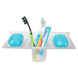 Realbath 4 IN 1 Shelf Unbreakable Multipurpose ABS Acrylic Bathroom Corner Organizer Wall Shelf for Bathroom & Living Room