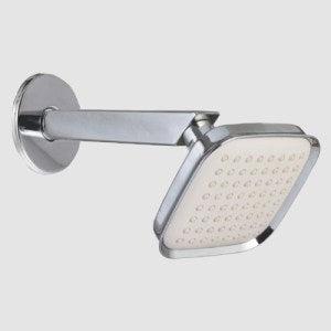 Realbath Round Hver Head Shower (4 inches) Ultra Slim with Arm Square, Bath Shower Head Set, Pressure Rain Shower Head ( Silver ) Pack of 1