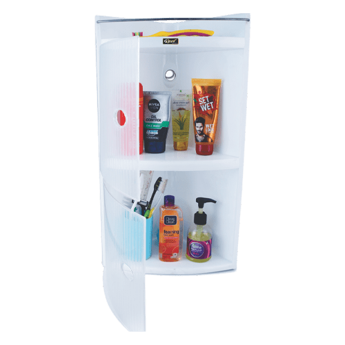 Realbath Multipurpose Bathroom Cabinet Organizer | Bathroom Organiser | Corner Shelf Bathroom | Corner Cabinet for Bathroom Wall | Cabinets for Storage | Plastic
