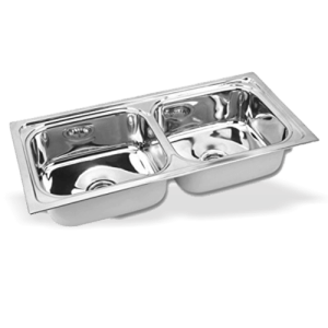 Realbath 45"x20"x8" Double Bowl Compaq  Stainless Steel Kitchen Sink – Sleek & Durable with Glossy Finish & PVC Coupling