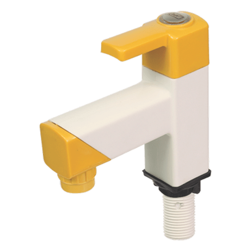 Real PTMT Pillar Cock with Flange Tap with Flange Smart Square 90 Degree Angle