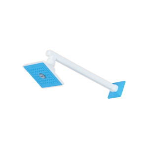 Realbath Over Head Shower  (4 inches) Ultra Slim with Arm Square, Bath Shower Head Set, Pressure Rain Shower Head (Blue) Pack of 1