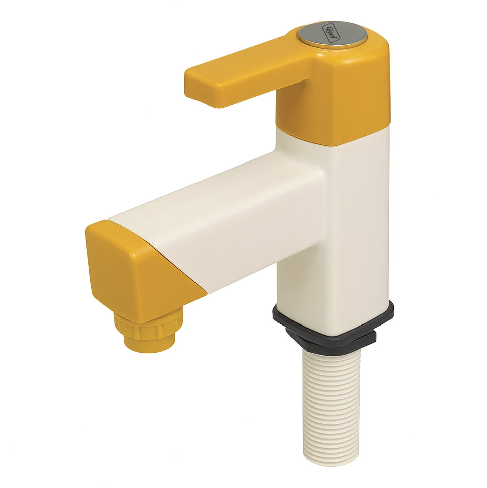 Real PTMT Pillar Cock with Flange Tap with Flange Smart Square 90 Degree Angle